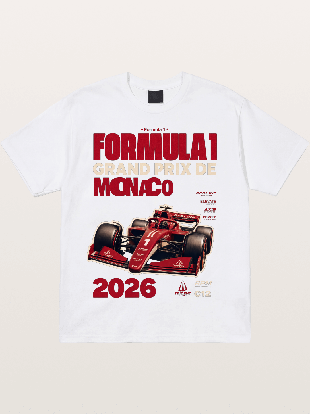 Red Monaco F1 2026 Poster Cotton T-shirt