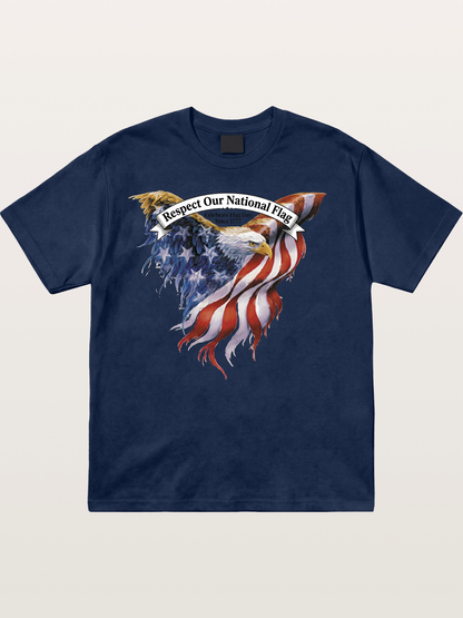 Flag Wing Eagle Banner Art Cotton T-shirt