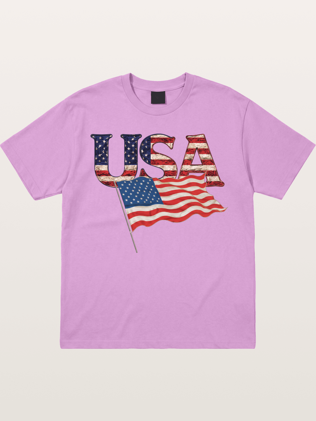 USA Letters American Flag Texture Gildan T-shirt