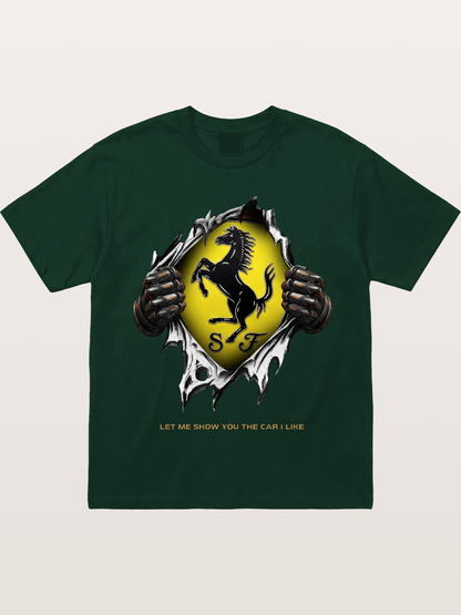 Ferrari Prancing Horse Tear Through Gildan T-shirt