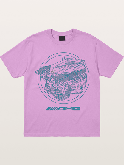 Mercedes AMG Engine Cutaway Blueprint Gildan T-shirt