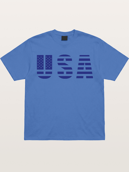 Blue Tone USA American Flag Gildan T-shirt