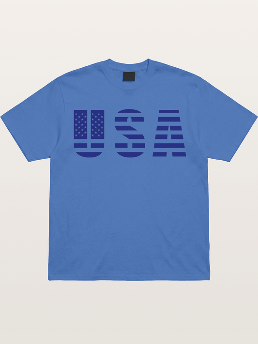 Blue Tone USA American Flag Gildan T-shirt