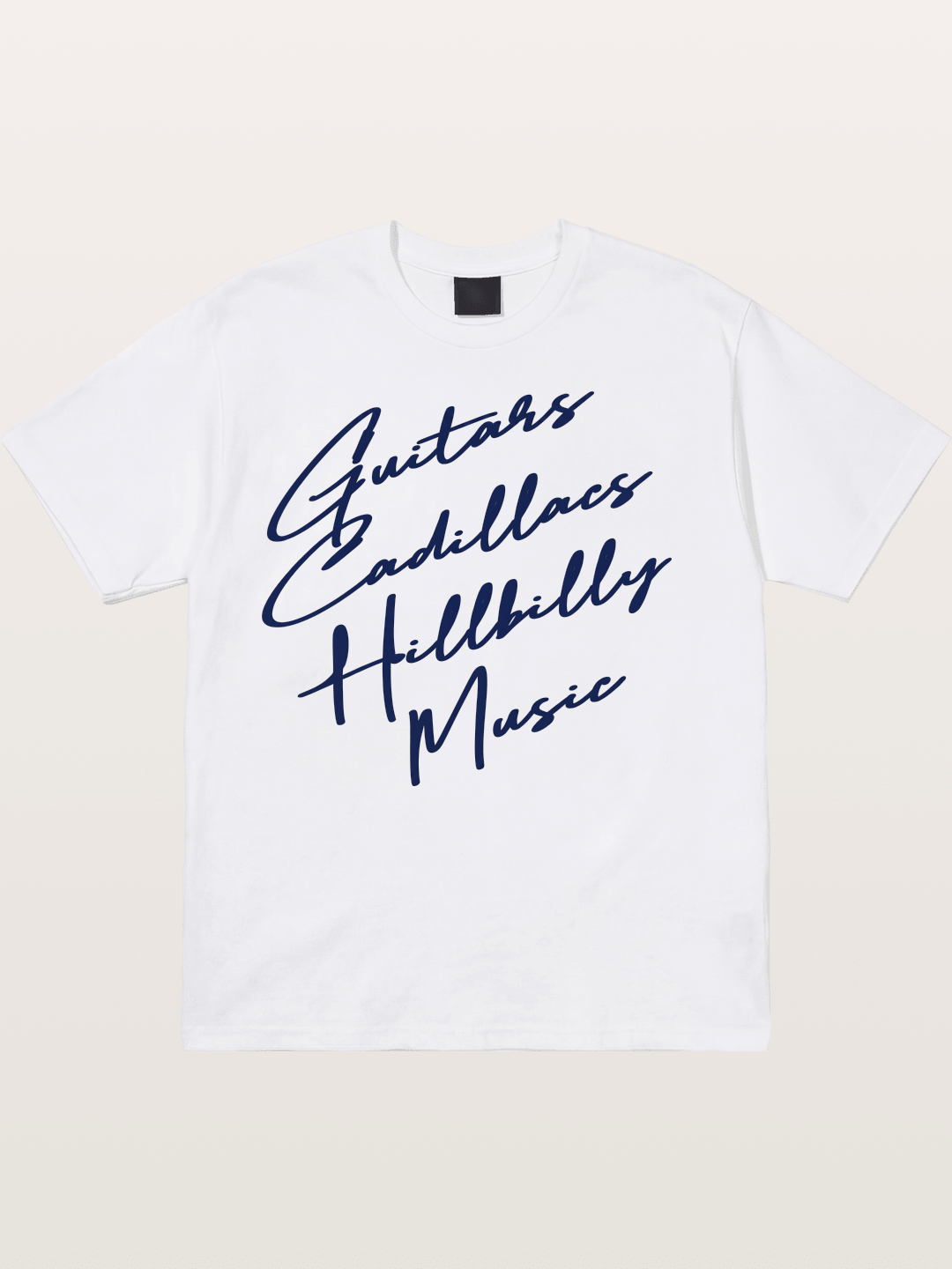 Guitars & Cadillacs Music Print Cotton T-shirt