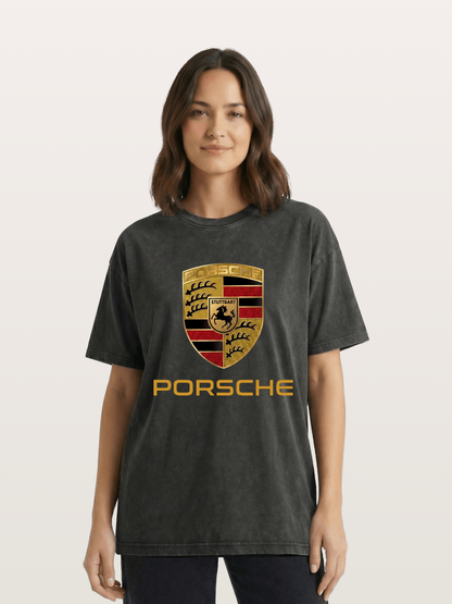 Porsche Golden Emblem Washed T-shirt