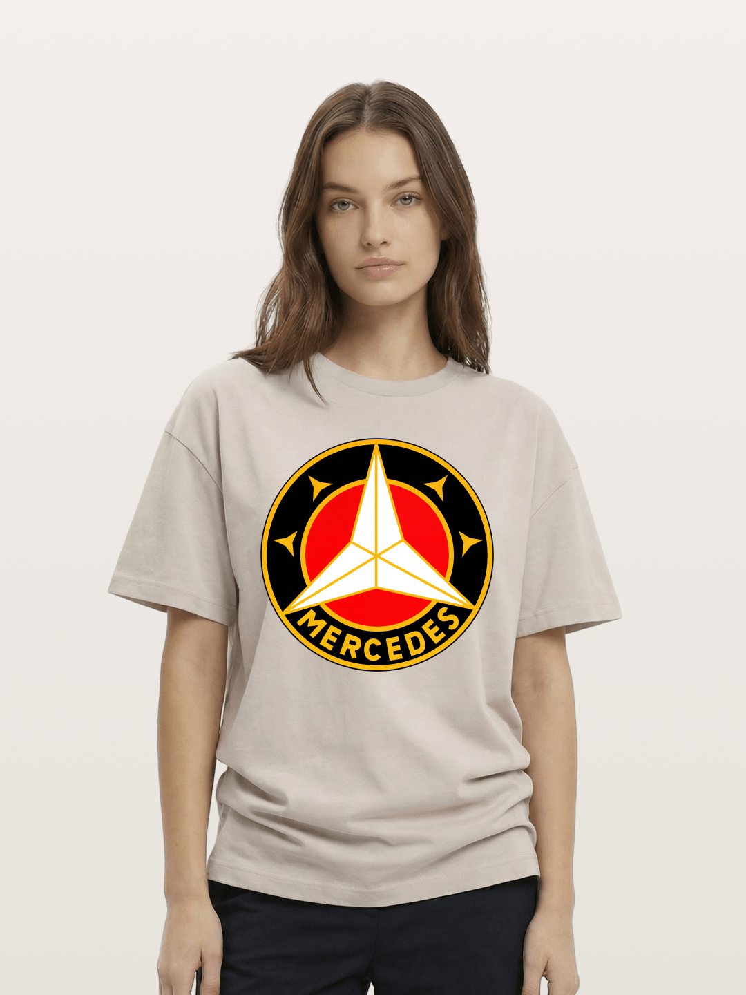 Vintage Mercedes Star Logo Cotton T-shirt