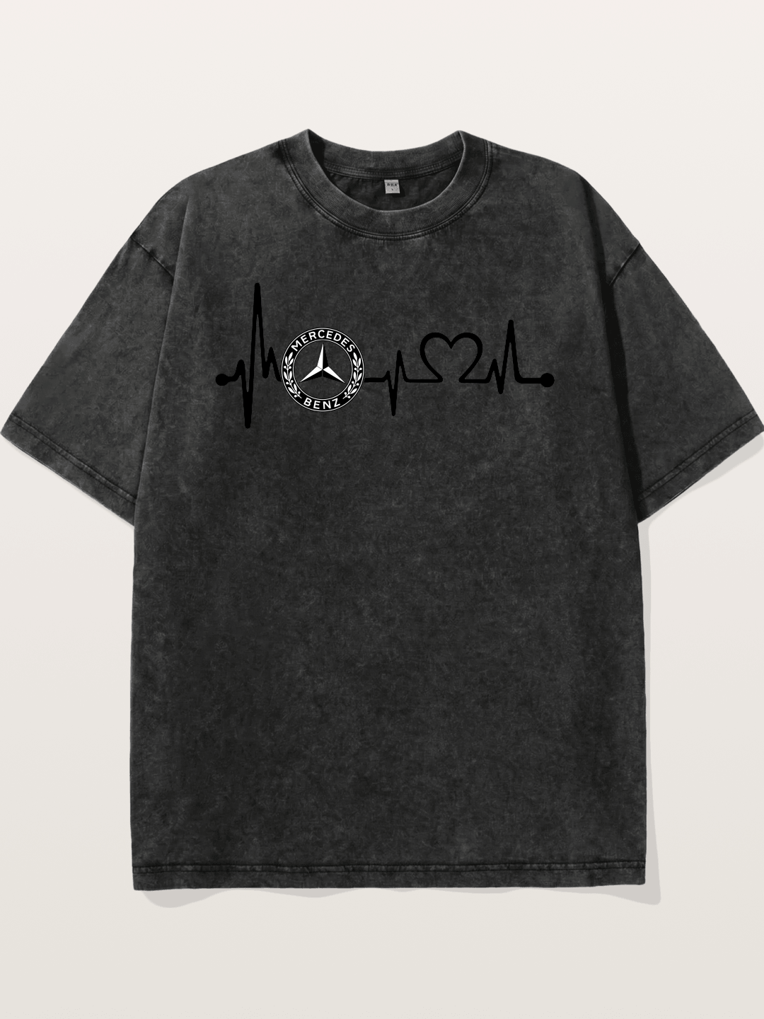 Mercedes Heartbeat Logo Art Washed T-shirt
