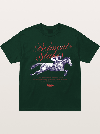 Belmont Stakes Vintage Script Print Gildan T-shirt