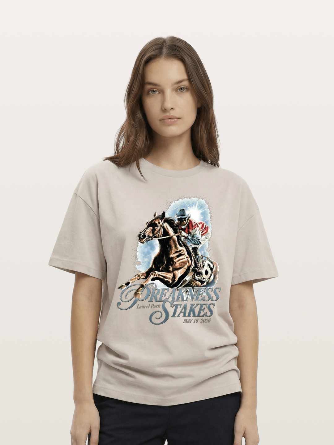 Preakness Stakes Jockey Poster Cotton T-shirt