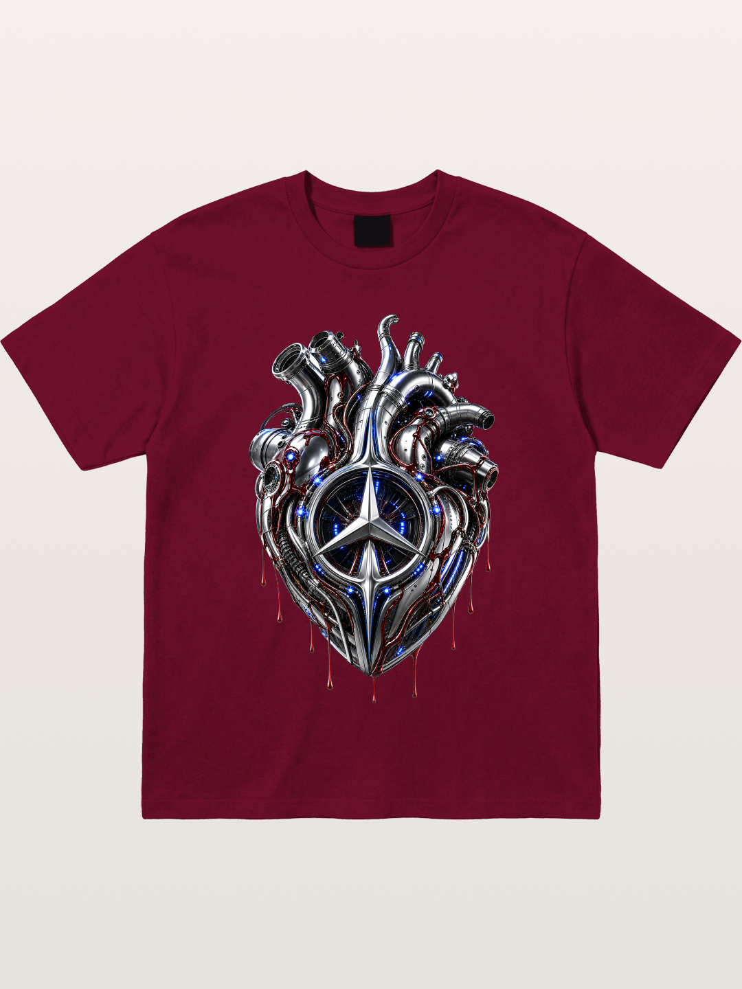 Mercedes Cyborg Heart Print Gildan T-shirt