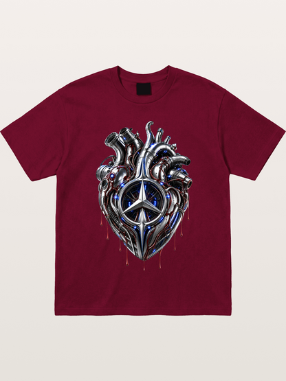 Mercedes Cyborg Heart Print Gildan T-shirt