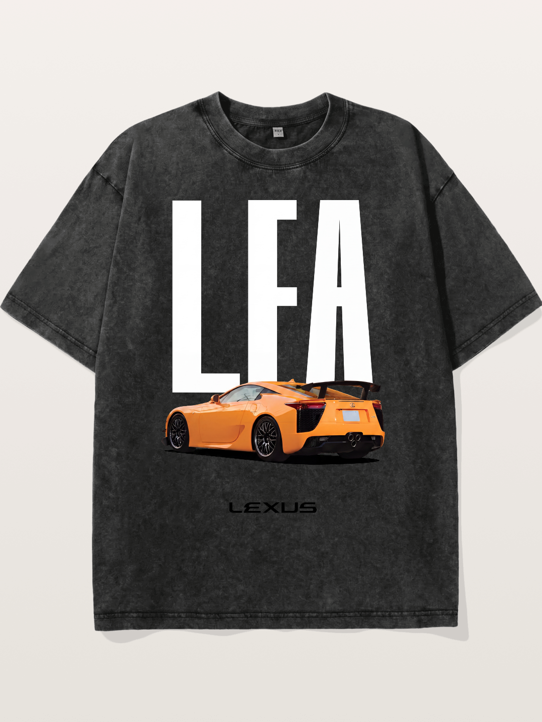 Orange Lexus LFA Rear Print Washed T-shirt