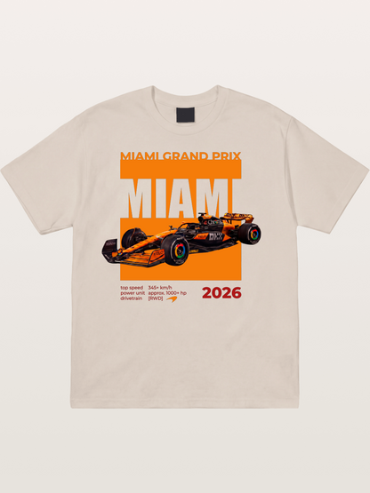 Miami GP Orange F1 Car Cotton T-shirt