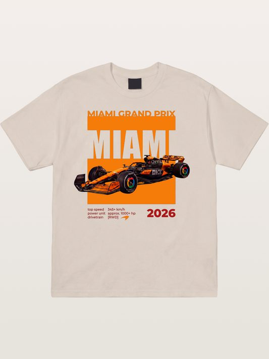 Miami GP Orange F1 Car Cotton T-shirt