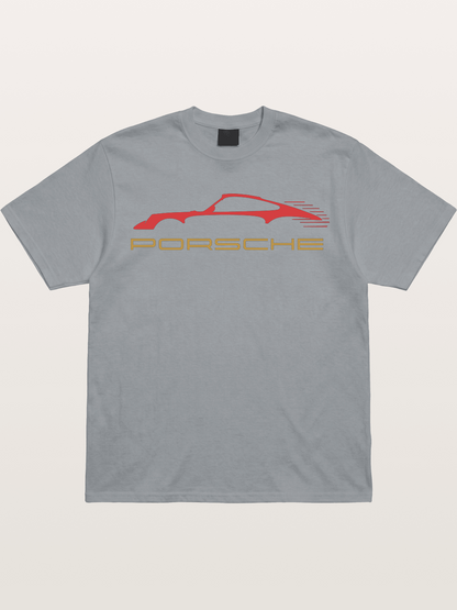 Porsche Red Sports Car Silhouette Gildan T-shirt