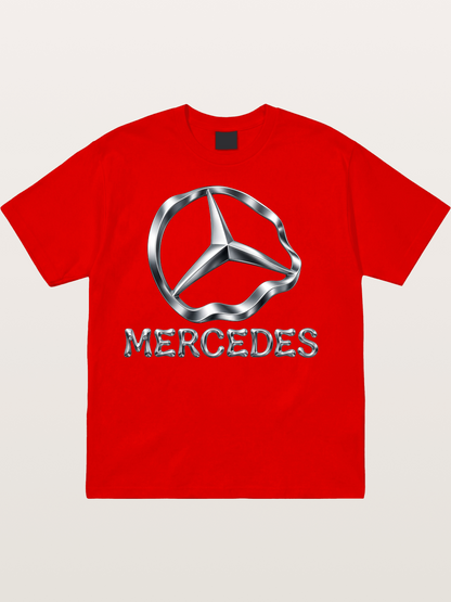 Mercedes Liquid Metal Logo Cotton T-shirt