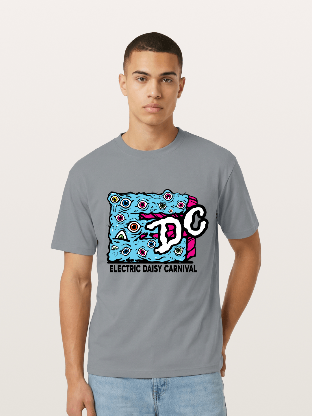 EDC Trippy Eye Daisy Print Gildan T-shirt