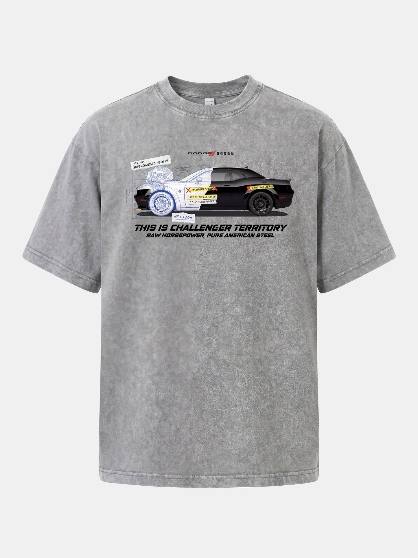 Blueprint Hellcat Spec Poster Washed T-shirt