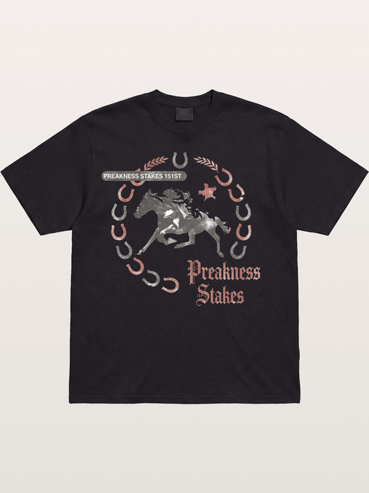 Preakness Stakes Horseshoe Art Cotton T-shirt