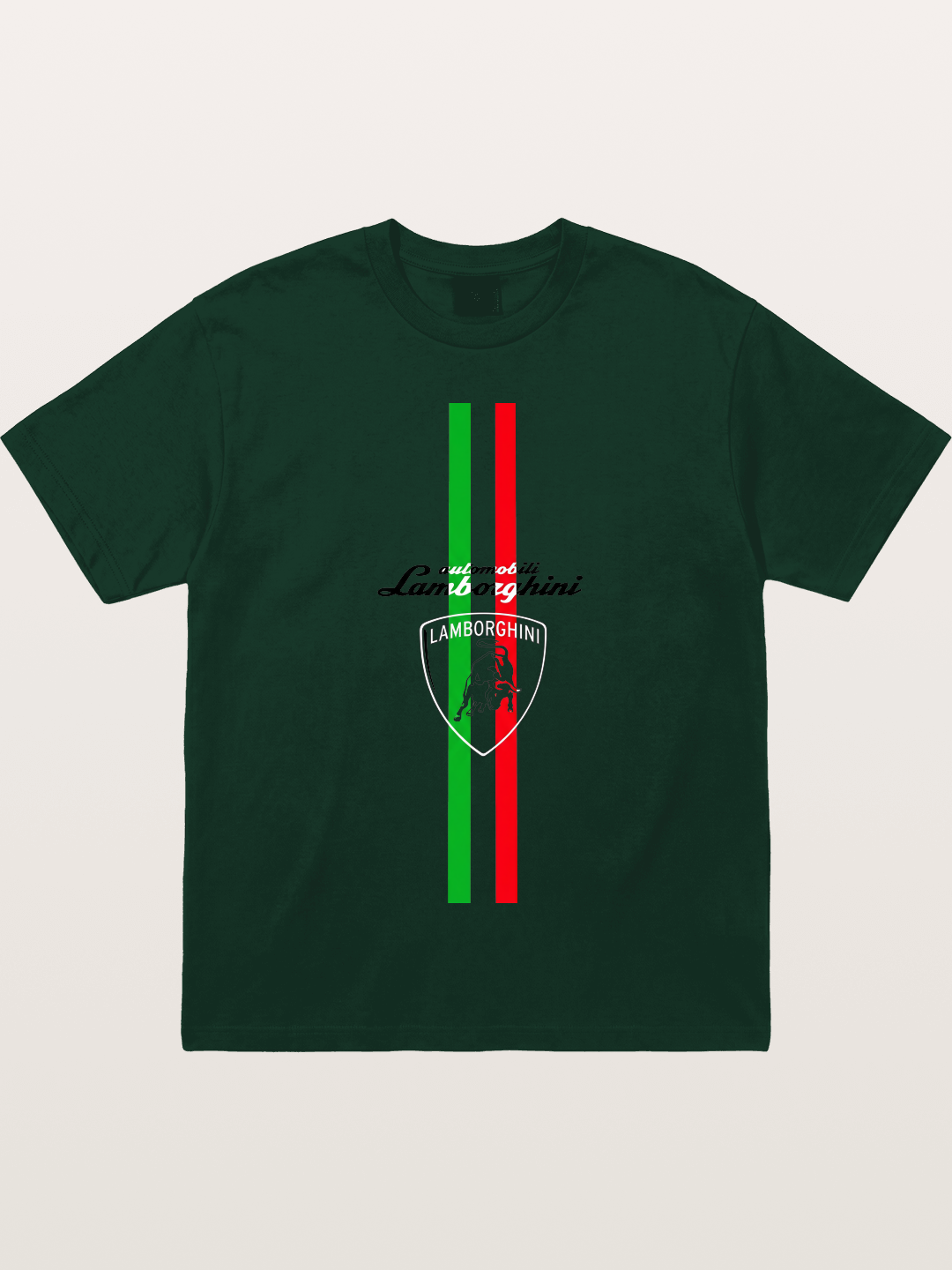 Italian Flag Lamborghini Print Gildan T-shirt