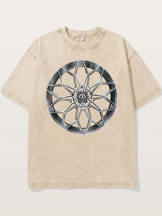 Lamborghini Multi-Spoke Alloy Wheel Washed T-shirt