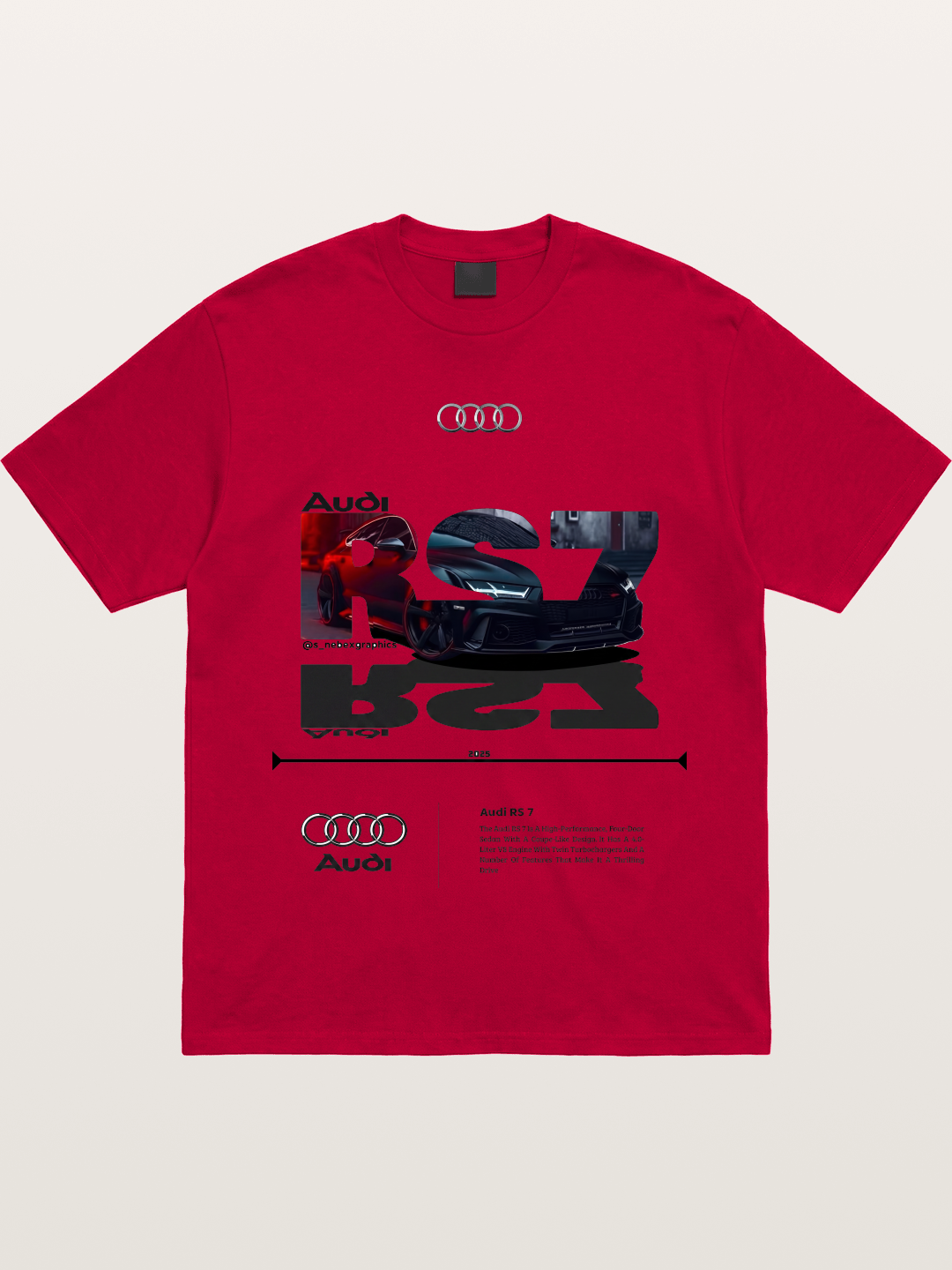 Audi RS7 Typography Collage Gildan T-shirt