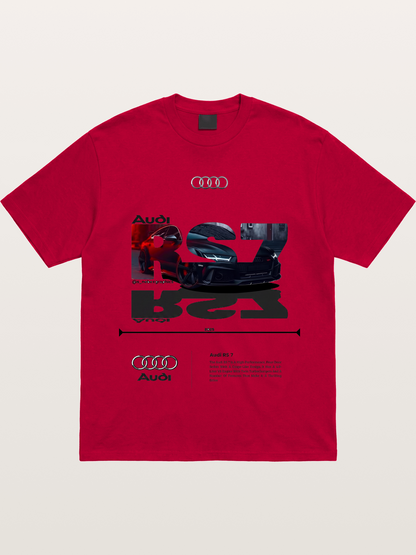 Audi RS7 Typography Collage Gildan T-shirt