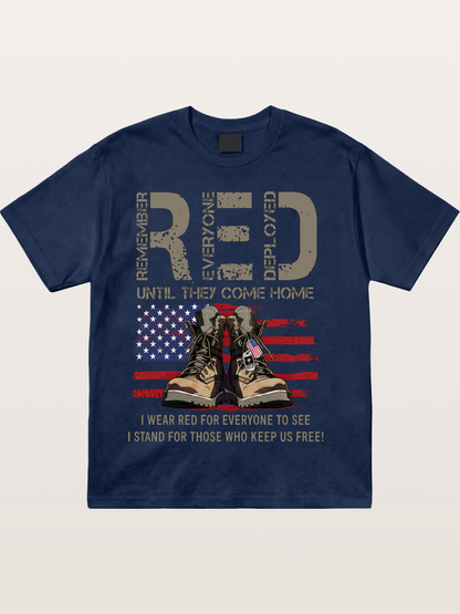 I Wear Red for Those Who Keep Us Free Cotton T-shirt