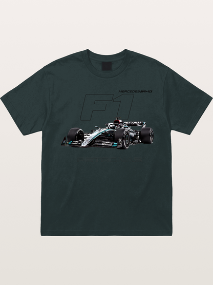 Mercedes F1 Formula Car Print Gildan T-shirt