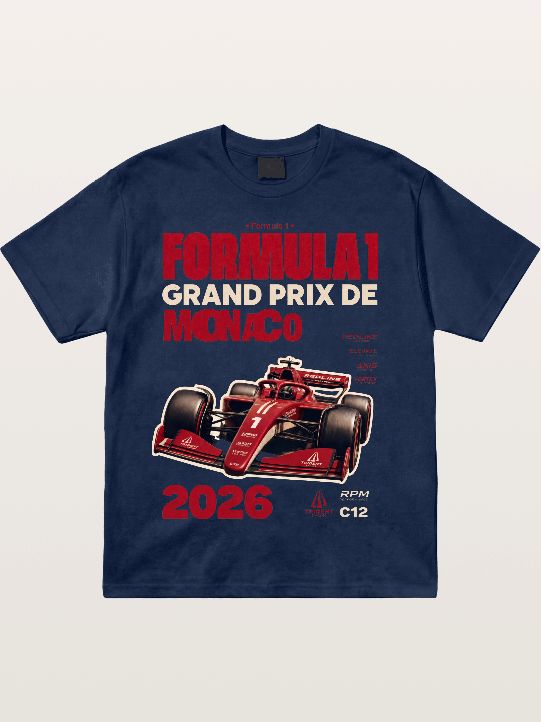 Red Monaco F1 2026 Poster Cotton T-shirt