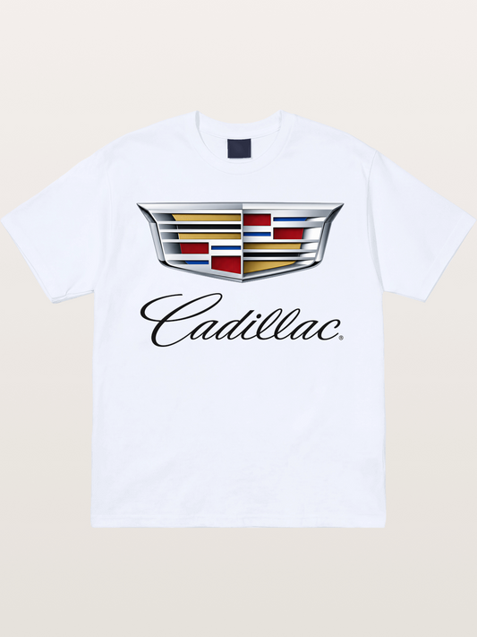 Cadillac Emblem Script Print Gildan T-shirt