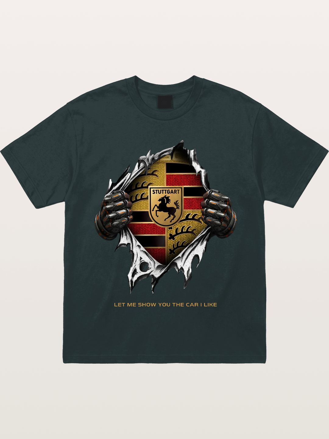 Porsche Crest Tear Through Effect Gildan T-shirt