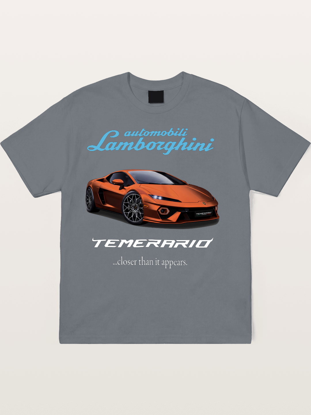 Lamborghini Temerario Orange Sports Car Cotton T-shirt