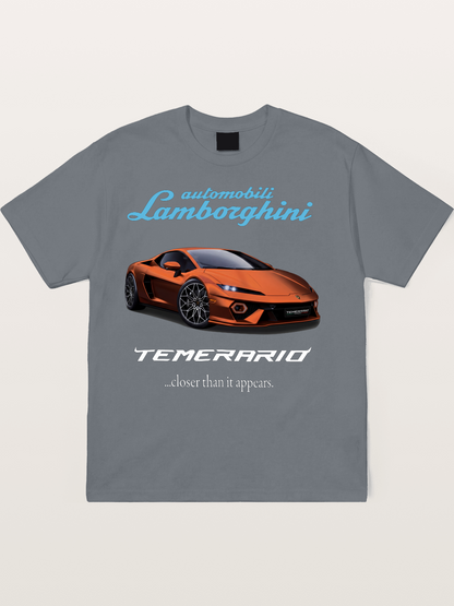 Lamborghini Temerario Orange Sports Car Cotton T-shirt