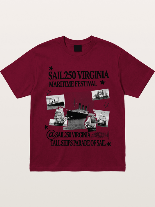 Collage Black White Sailboat Card Gildan T-shirt