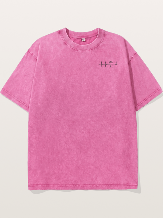 Tesla Logo Heartbeat Sticker Washed T-shirt