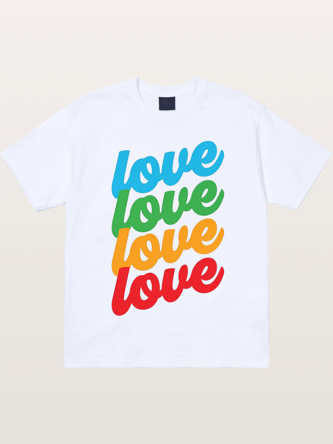 Love Is Love Stacked Rainbow Gildan T-shirt