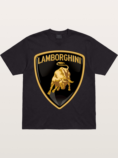 Lamborghini Gold Bull Shield Emblem Gildan T-shirt
