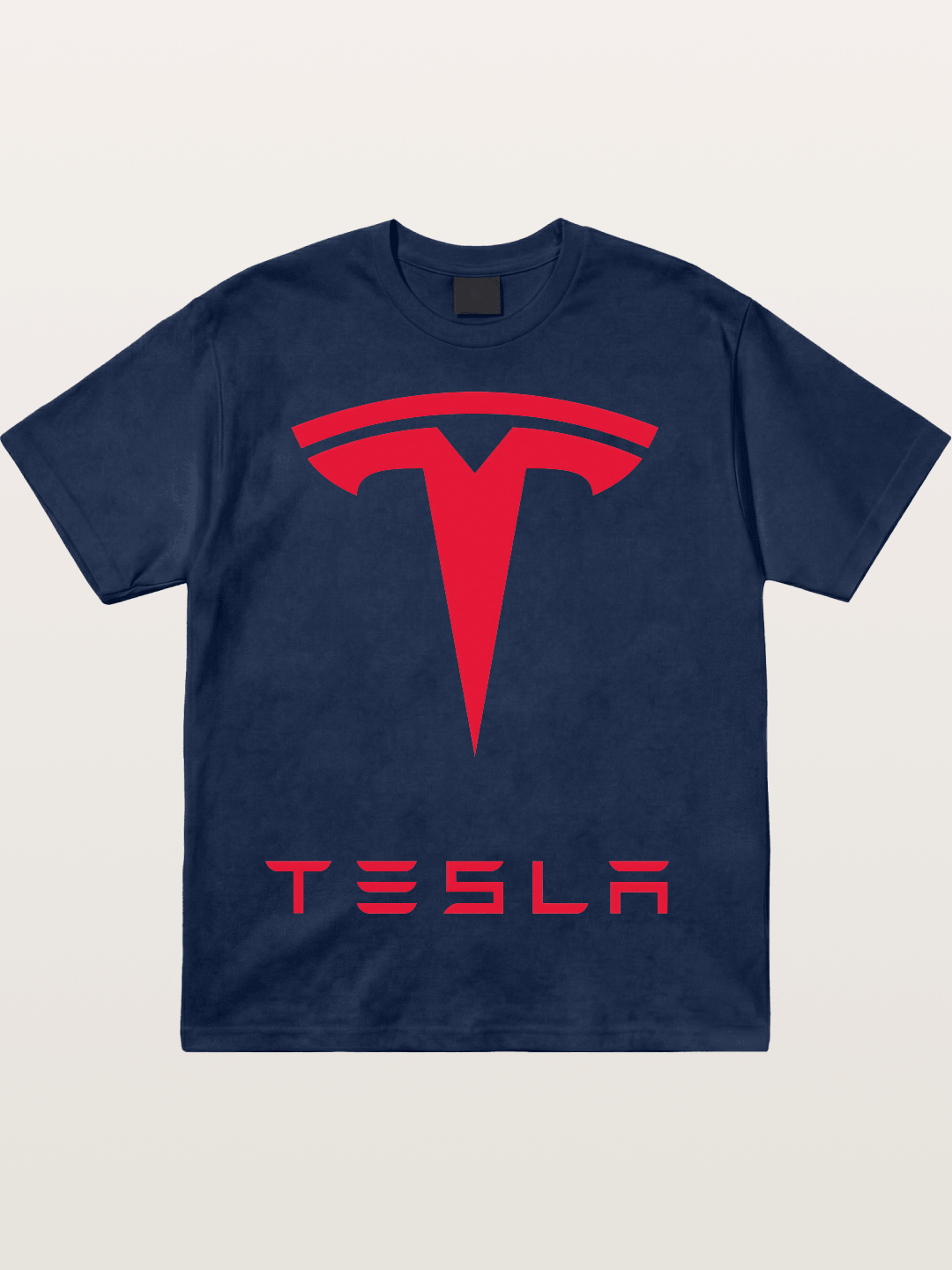 Tesla Red Logo Sticker Cotton T-shirt