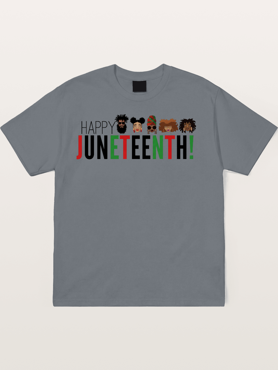 Happy Juneteenth Diverse Faces Cotton T-shirt