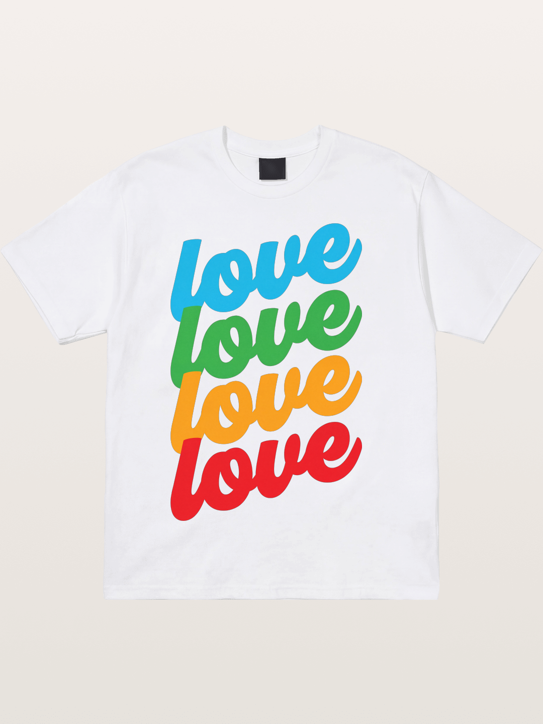 Love Is Love Stacked Rainbow Cotton T-shirt