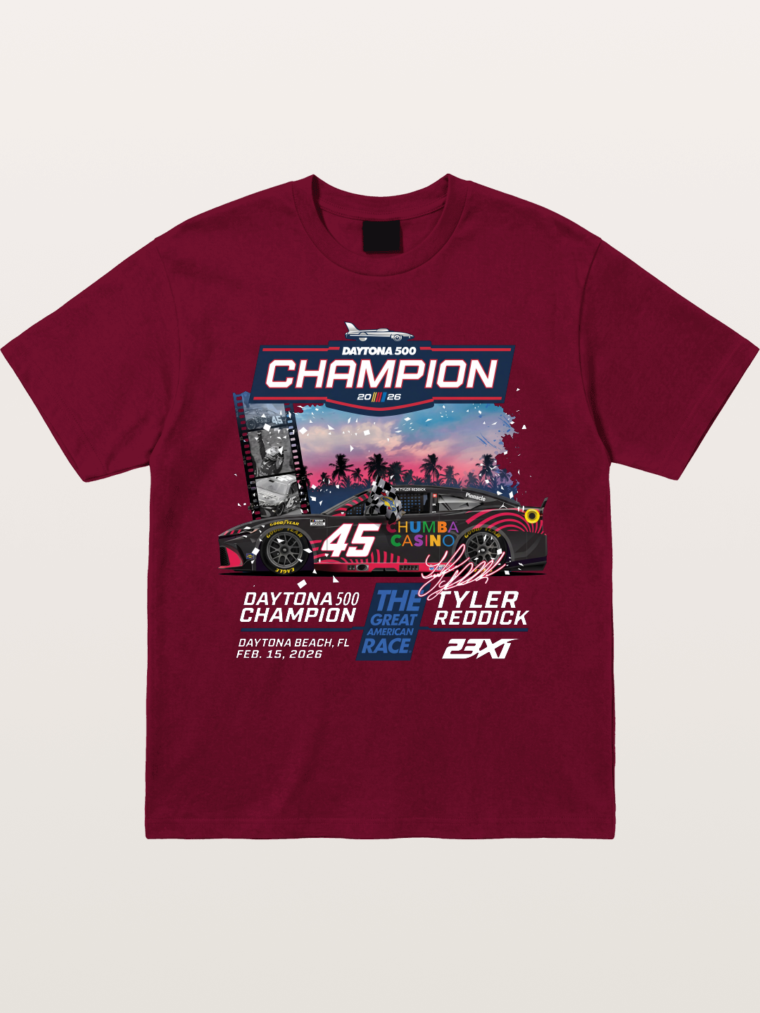 Tyler Reddick 45 Champion Car Art Gildan T-shirt