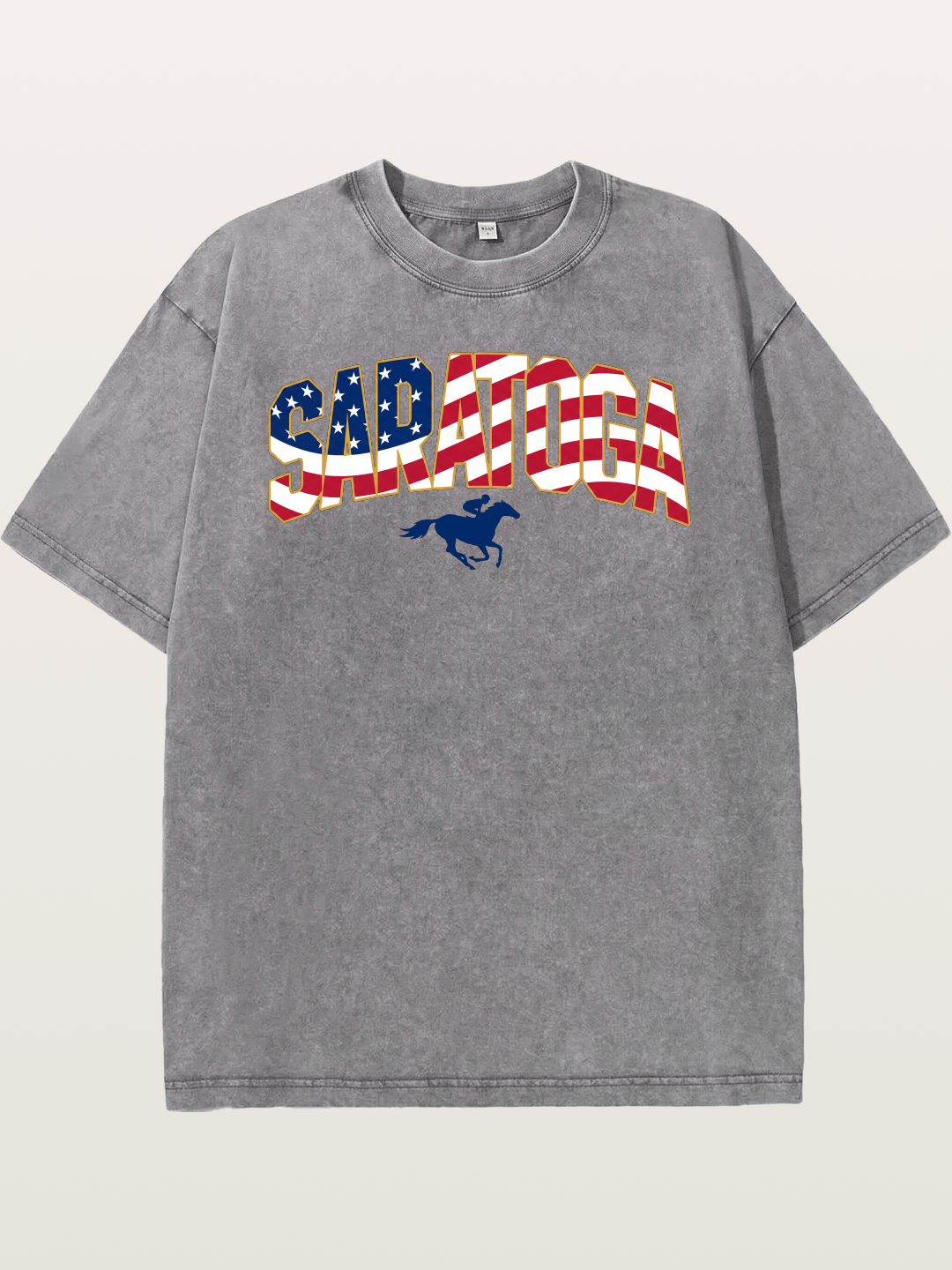 Saratoga Horse Racing American Colors Washed T-shirt