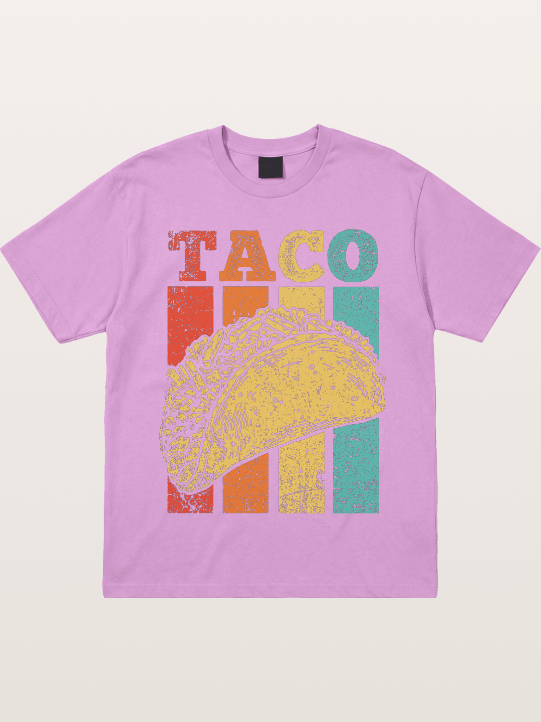 Vintage Taco Retro Stripes Food Gildan T-shirt