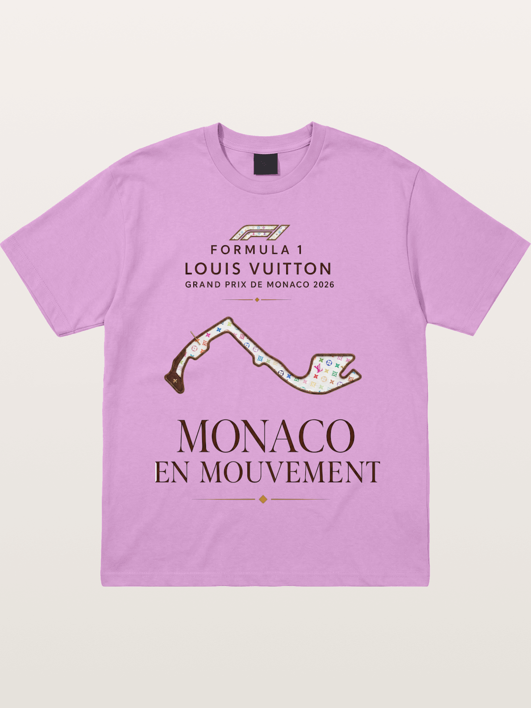 LV x F1 Monaco Track Art Gildan T-shirt