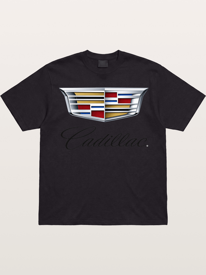 Cadillac Emblem Script Print Gildan T-shirt