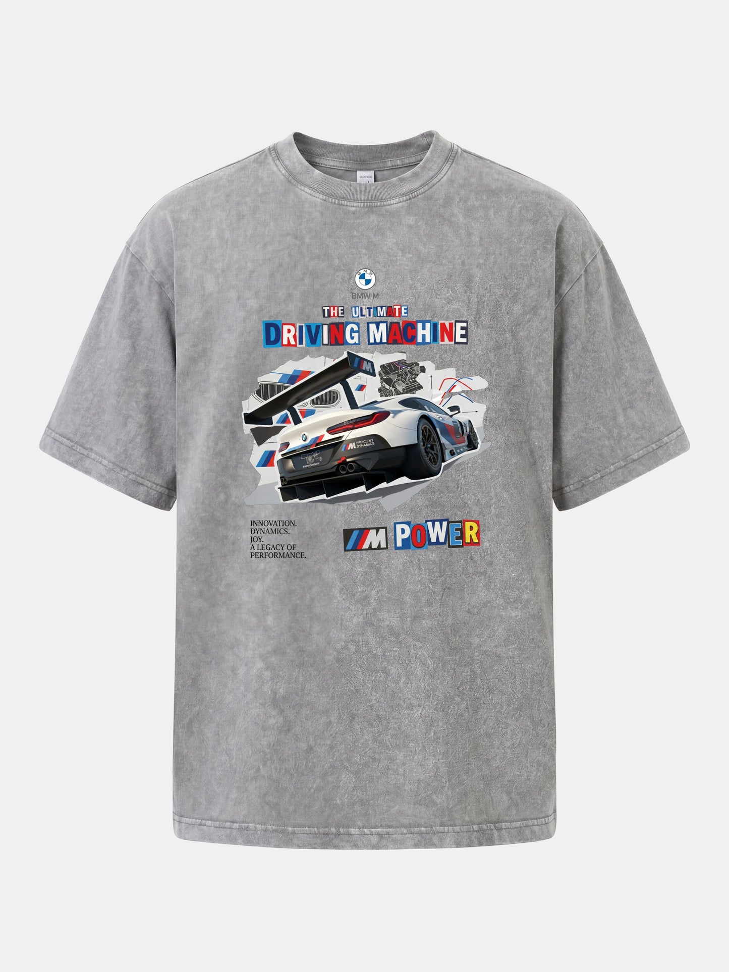BMW M Power Race Car Art Washed T-shirt
