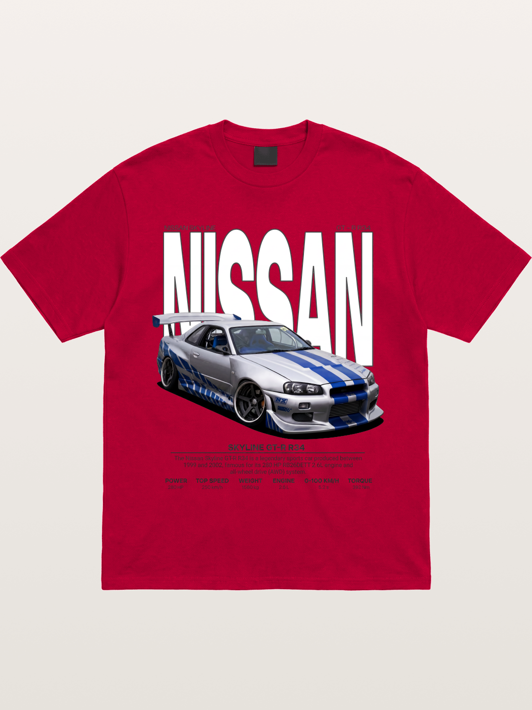 Nissan Skyline GT-R R34 Poster Gildan T-shirt