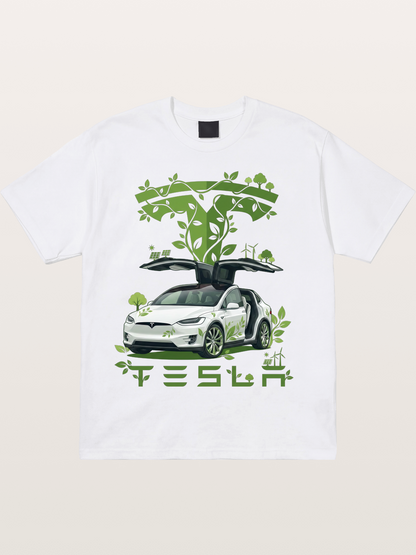 Tesla Eco-Friendly Art Print Cotton T-shirt