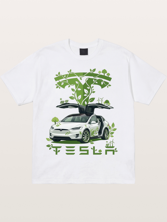 Tesla Eco-Friendly Art Print Cotton T-shirt